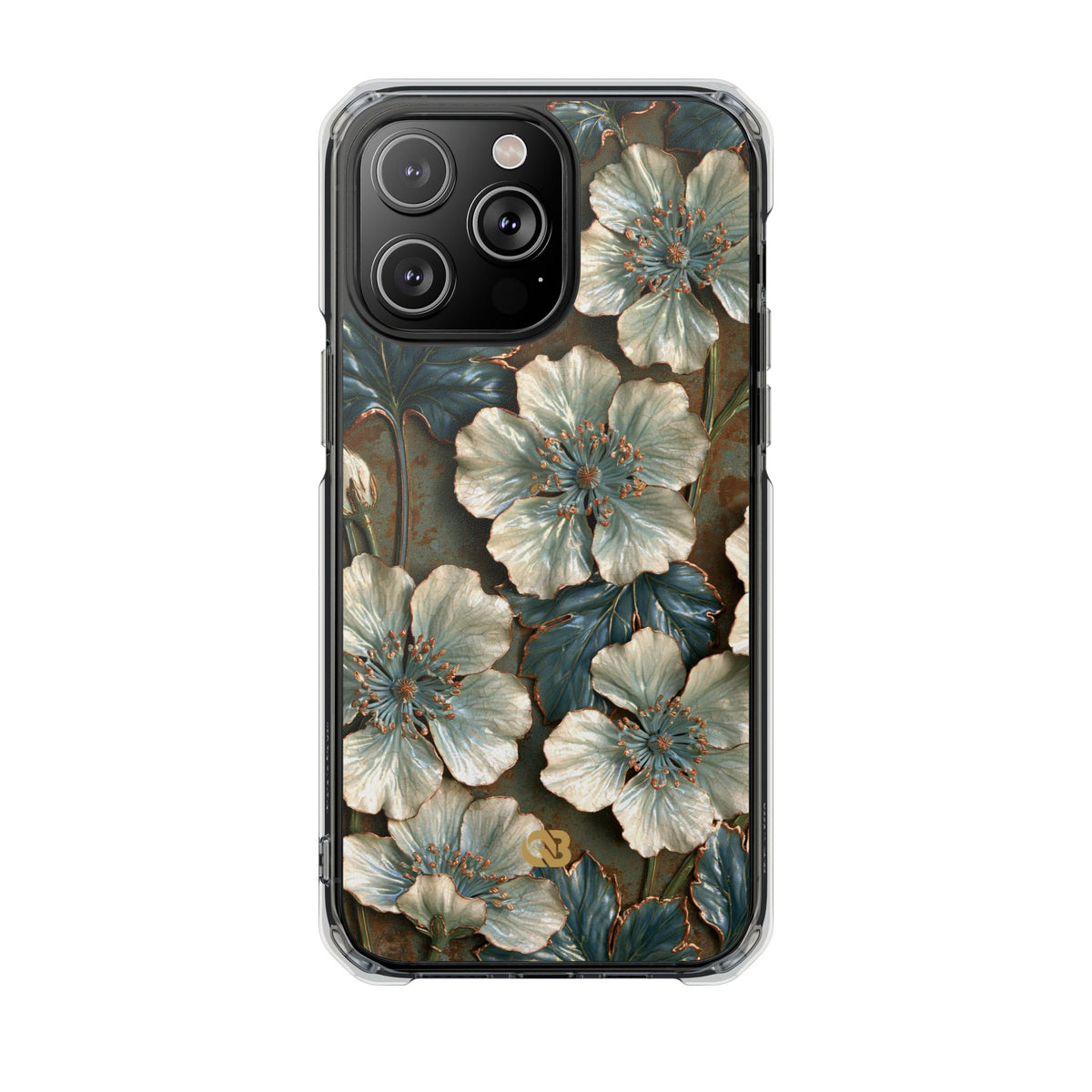 Gilded Blossom Reverie · Clear Impact Magnetic Phone Case for iPhone · Teal
