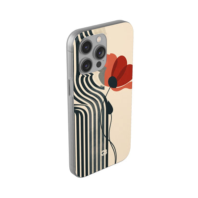 Beige Lite Phone Case for iPhone - Crimson Line Bloom