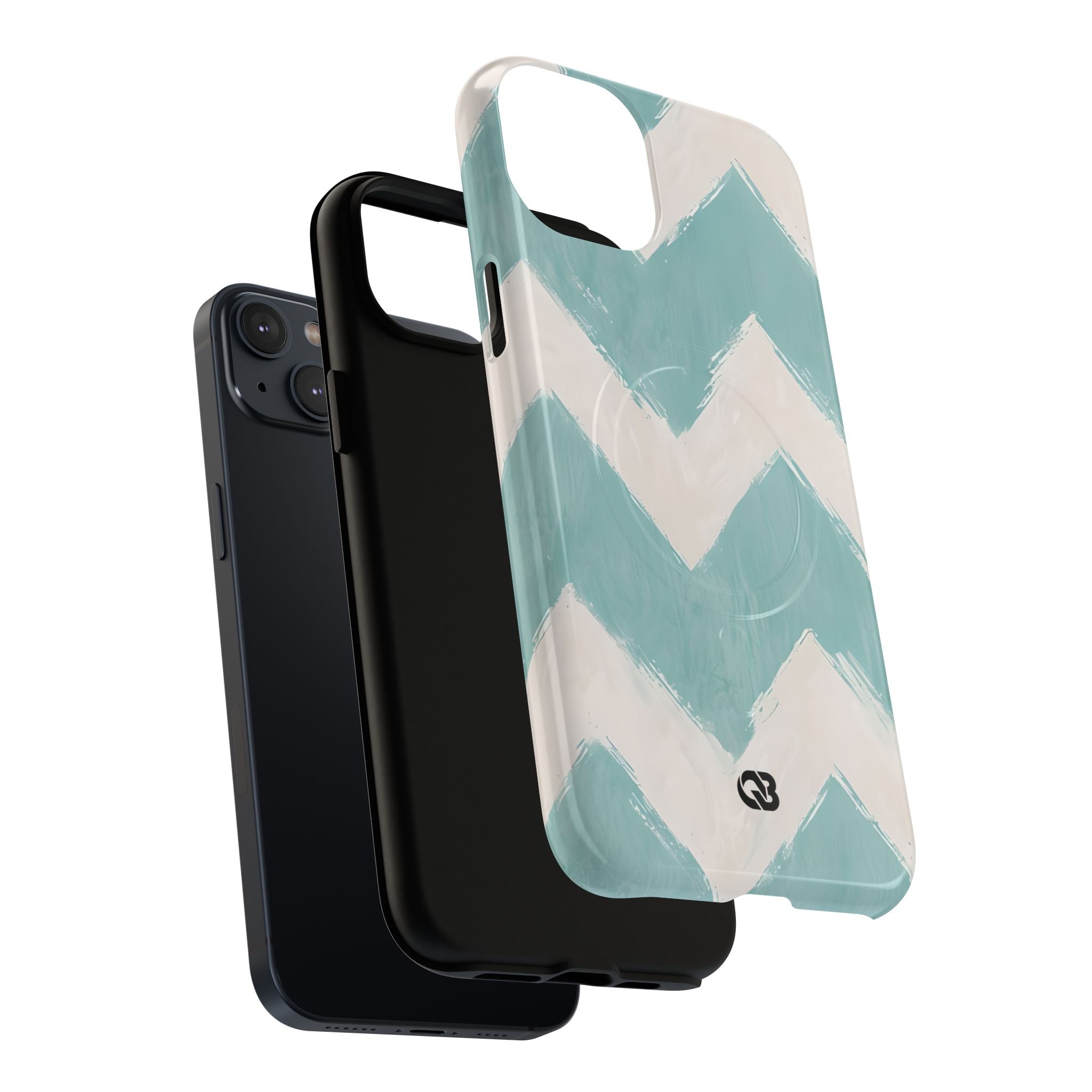 Teal Painted Chevron · Tough+ Phone Case for iPhone · Magsafe