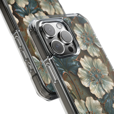Gilded Blossom Reverie · Clear Impact Magnetic Phone Case for iPhone · Teal