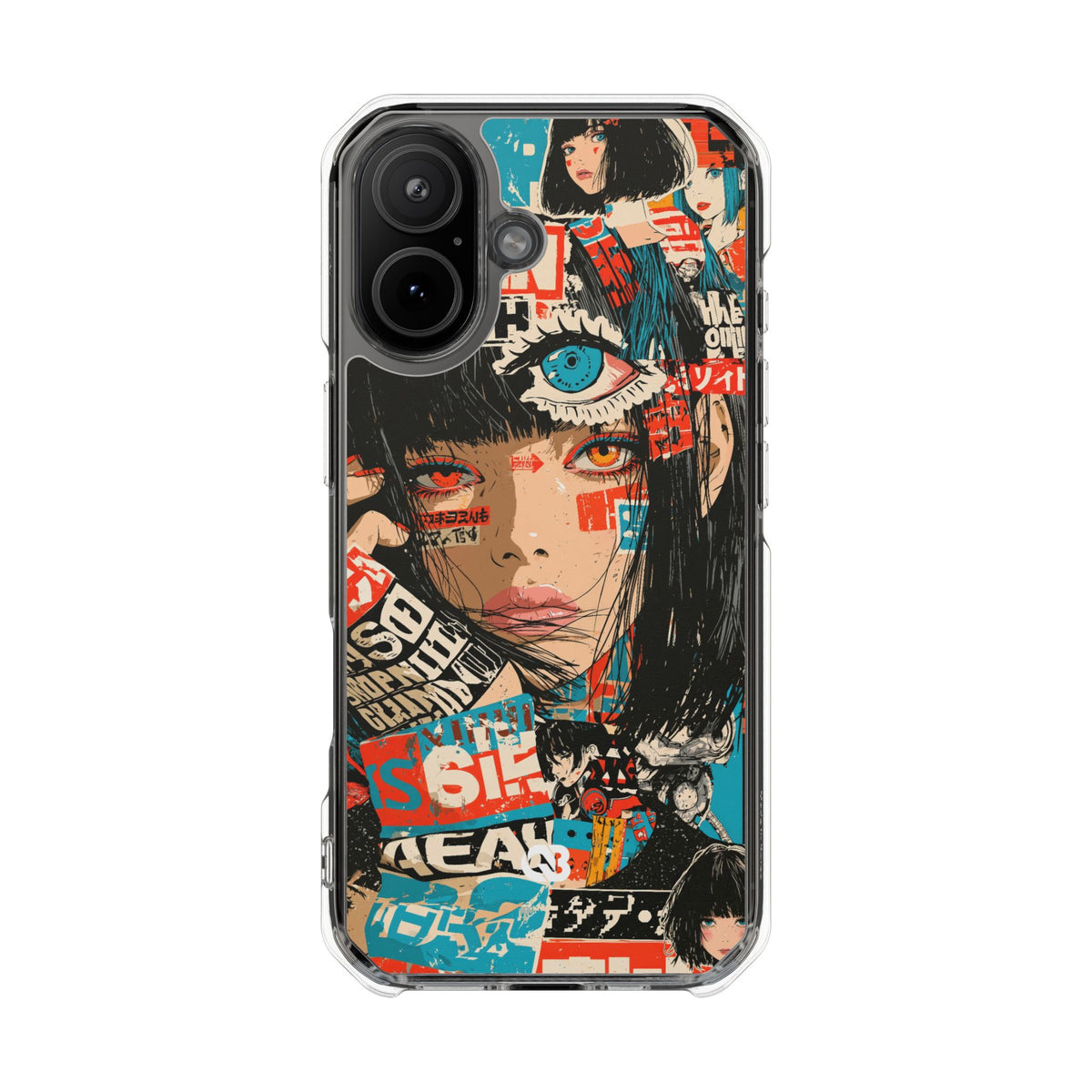 Shibuya Street Collage · Clear Impact Magnetic Phone Case for iPhone · Red