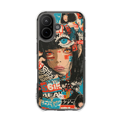 Shibuya Street Collage · Clear Impact Magnetic Phone Case for iPhone · Red