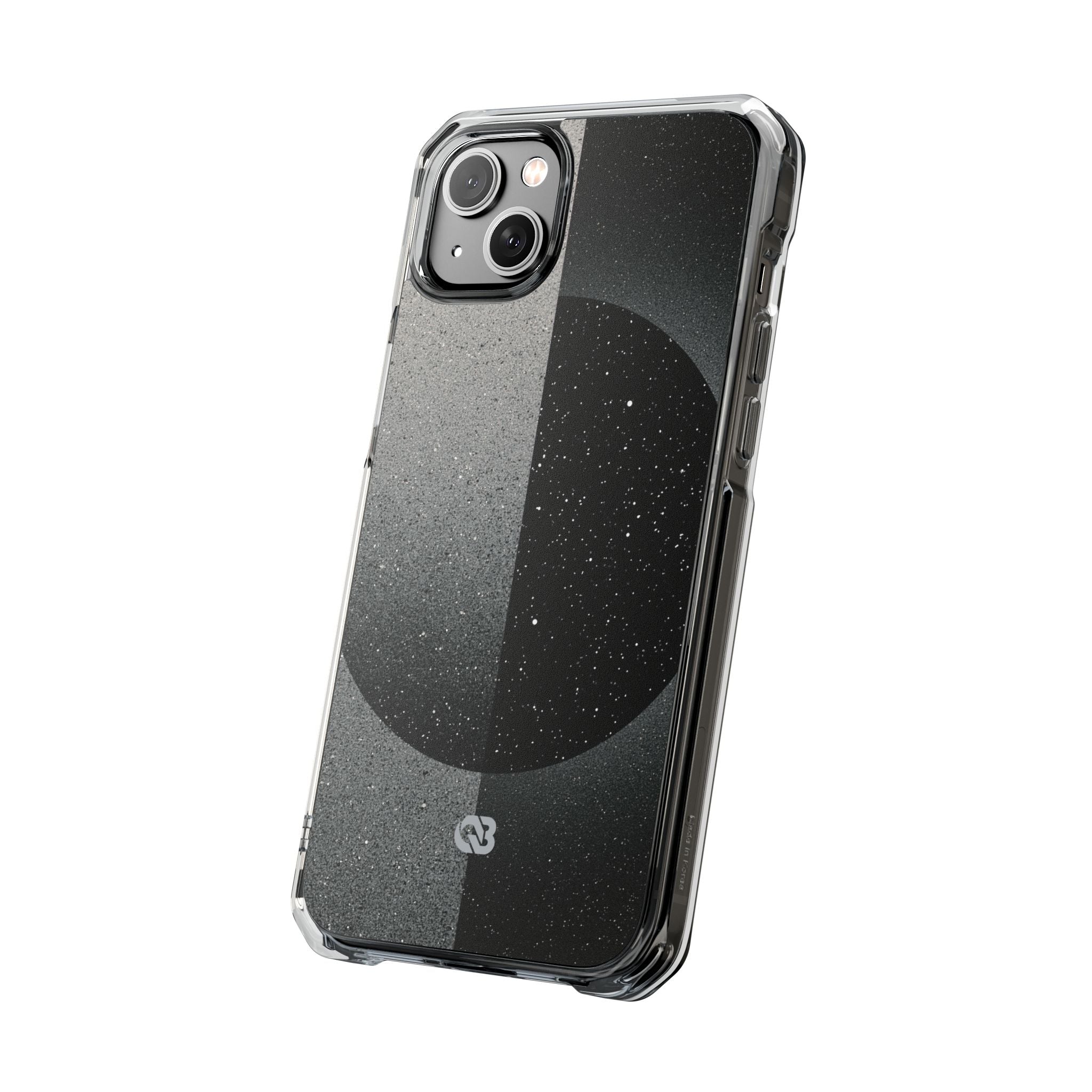 Black Impact MagSafe Phone Case for iPhone - Lunar Static Orbit
