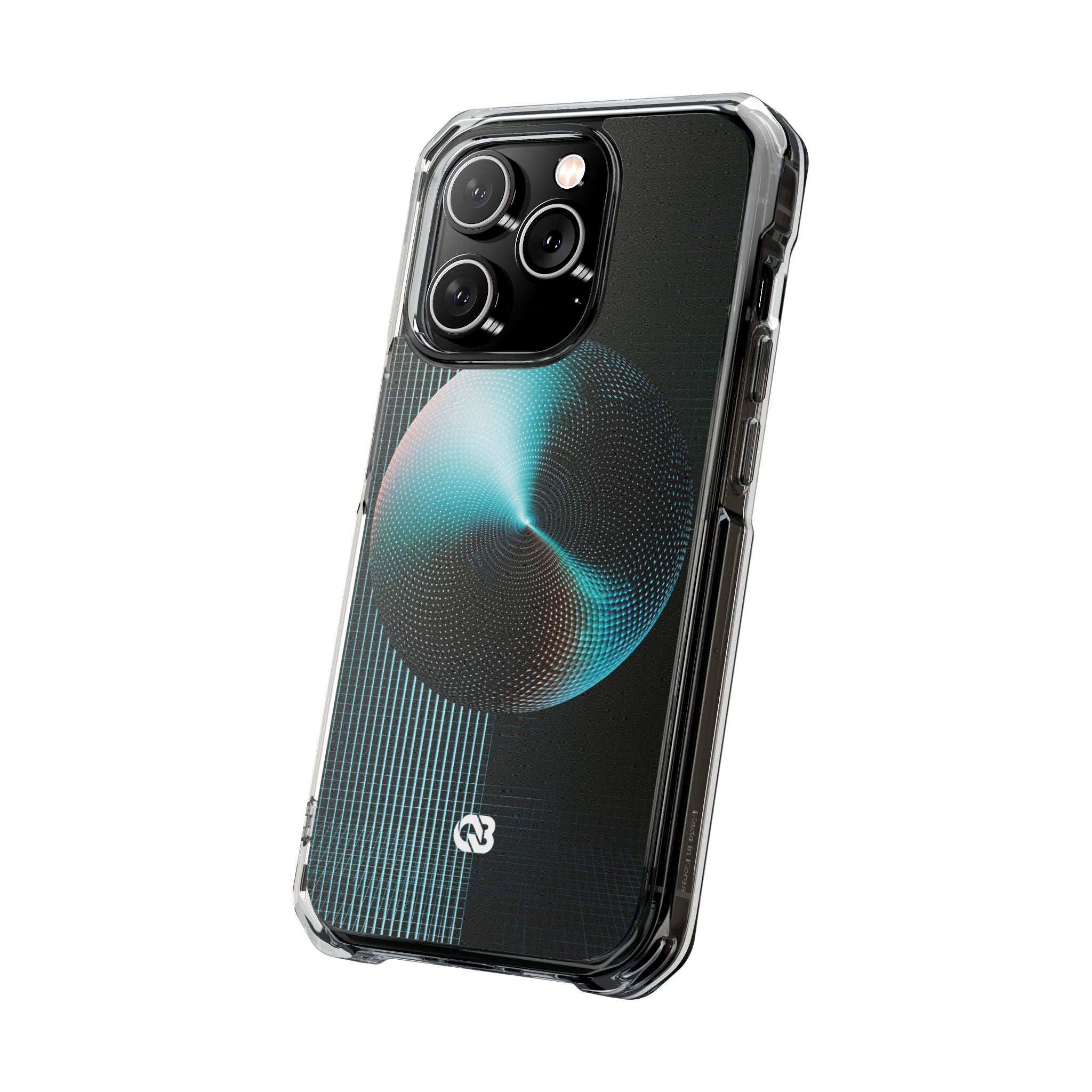Blue Impact MagSafe Phone Case for iPhone - Cyan Vector Sphere