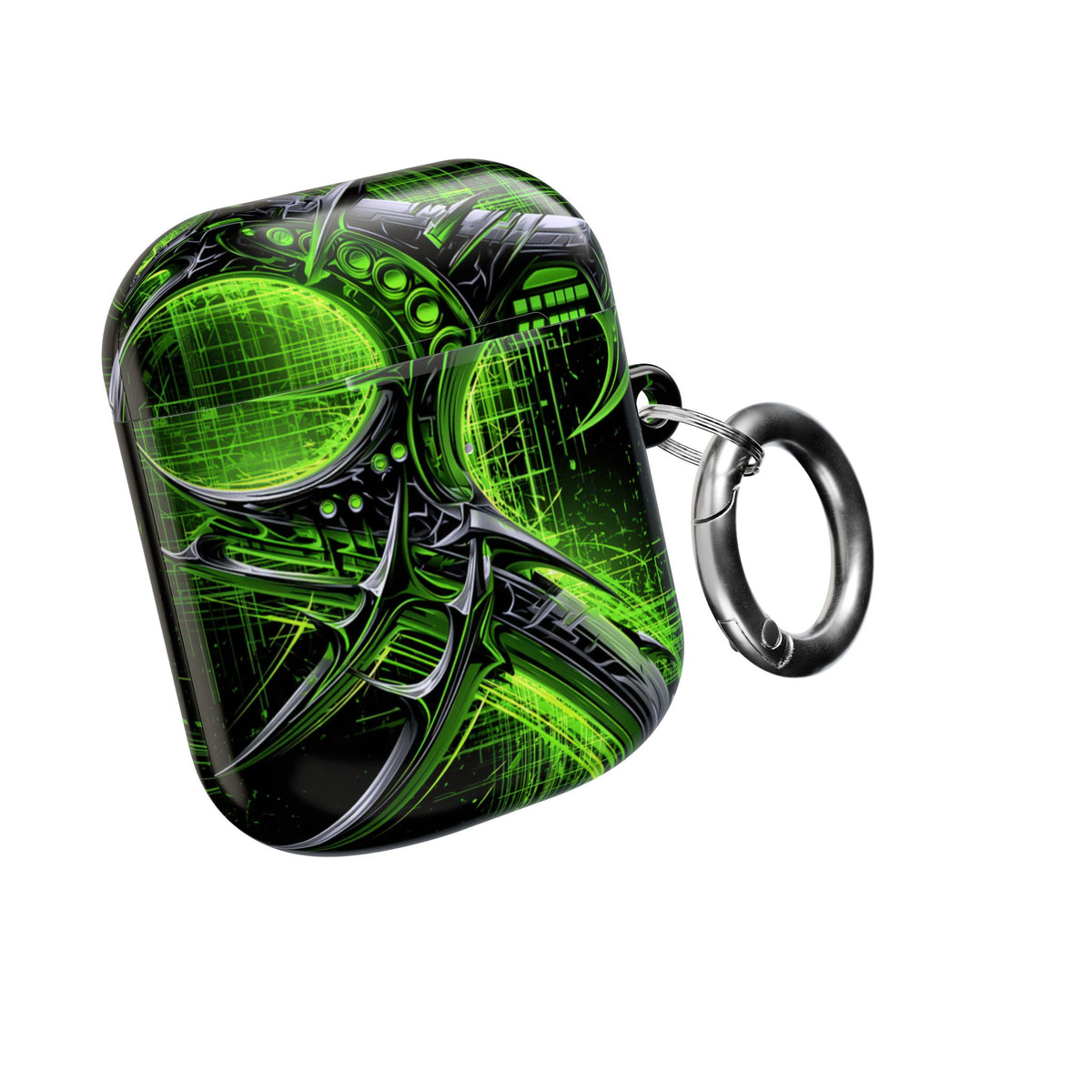 Cyber Sigil Grid · Hard Case for AirPods & AirPods Pro · Green
