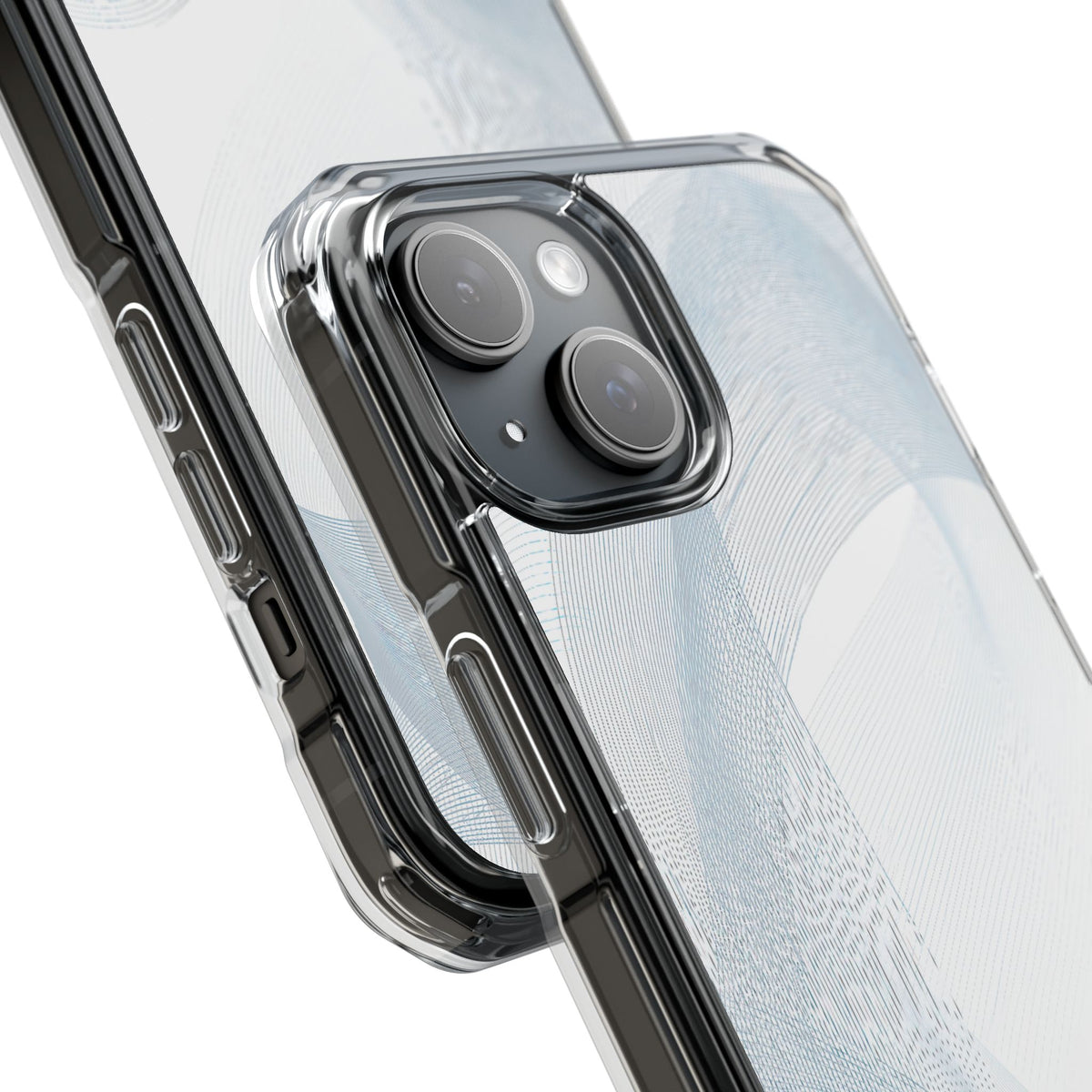 Glacial Contour Waves · Clear Impact Magnetic Phone Case for iPhone · White