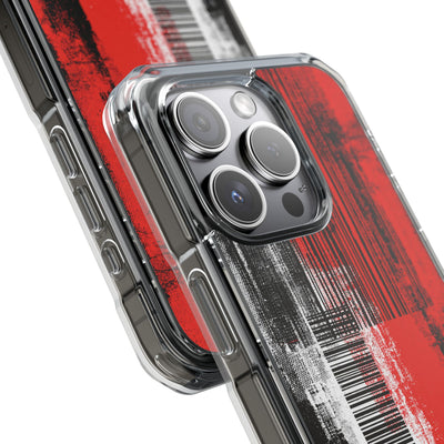 Distorted Barcode · Clear Impact Magnetic Phone Case for iPhone · Black