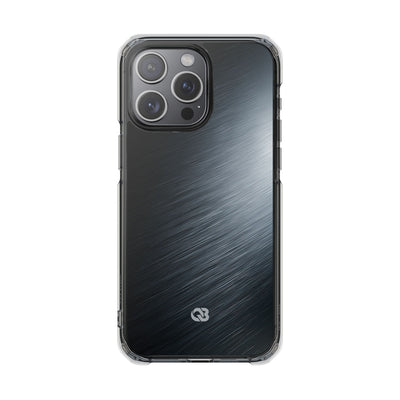 Grey Impact MagSafe Phone Case for iPhone - Charcoal Brushed Steel