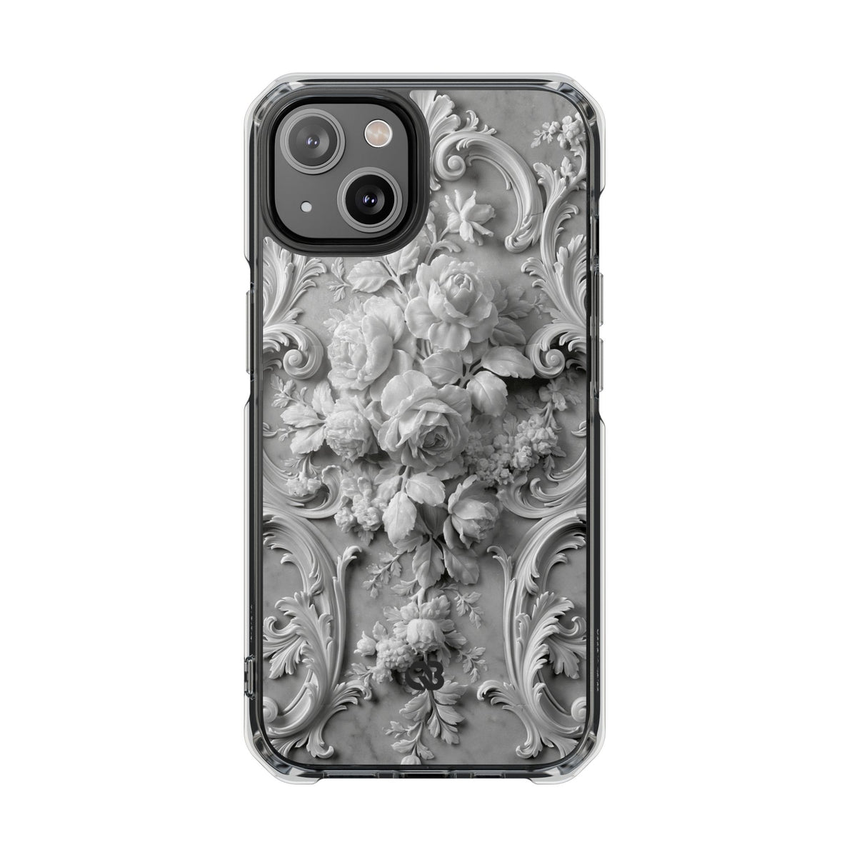 Rococo Marble Rose · Clear Impact Magnetic Phone Case for iPhone · White