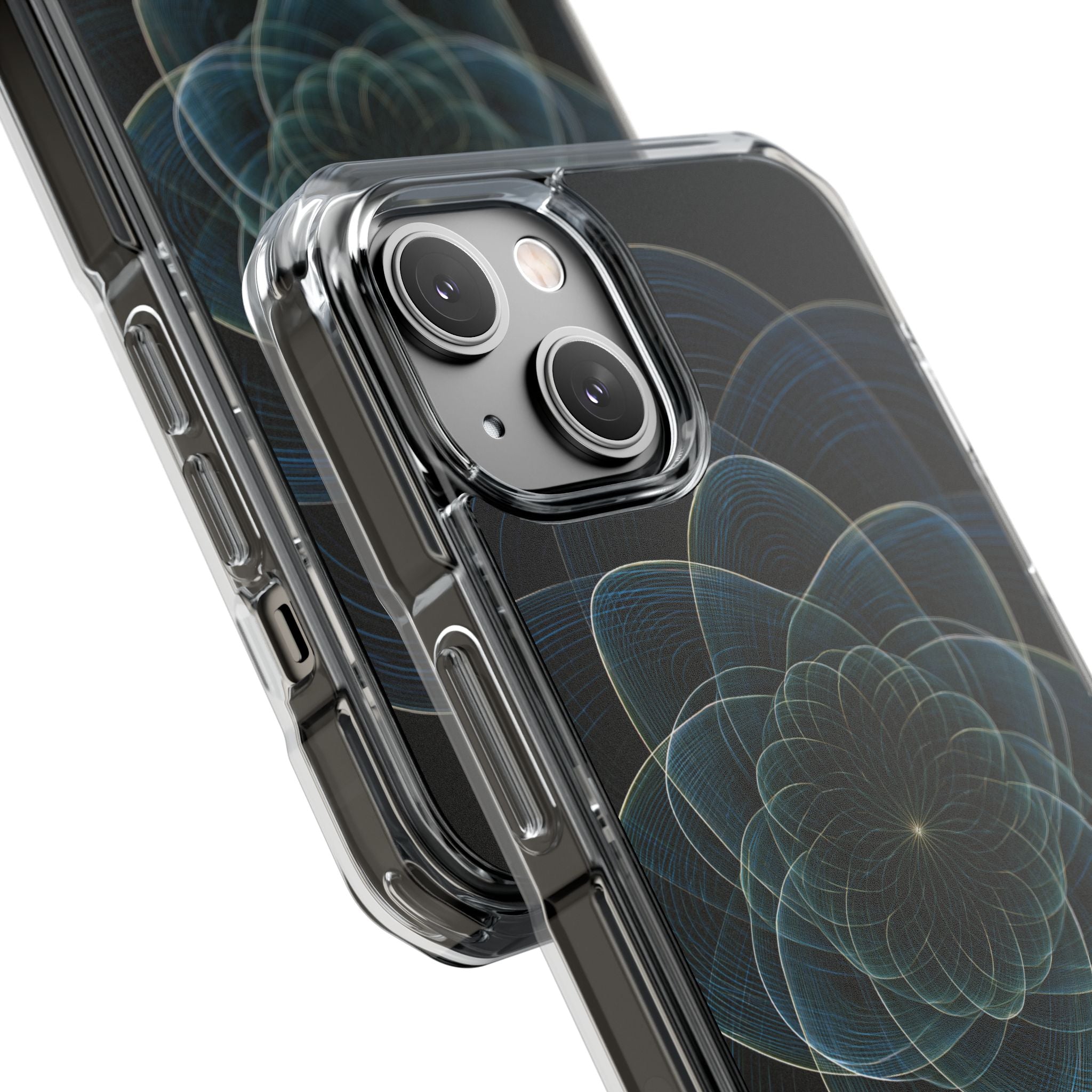 Blue Impact MagSafe Phone Case for iPhone - Celestial Wireframe Bloom
