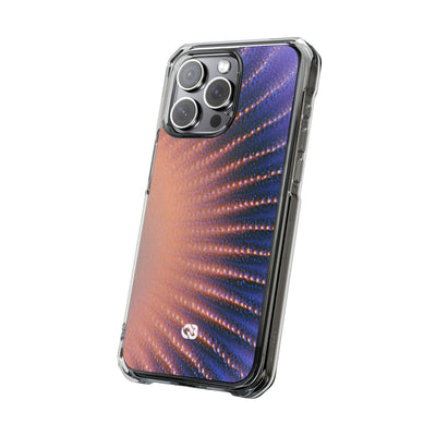 Luminous Aura Burst · Clear Impact Magnetic Phone Case for iPhone · Blue