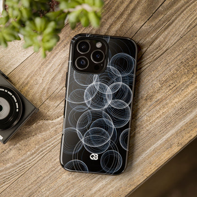 Black Tough Phone Case for iPhone - Frosted Ring Matrix