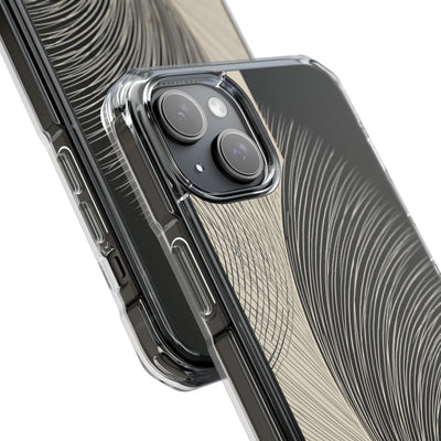 Beige Impact MagSafe Phone Case for iPhone - Obsidian Cream Plume