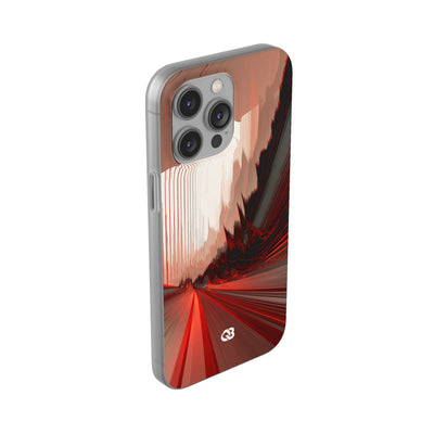 Red Lite Phone Case for iPhone - Crimson Pulse Horizon