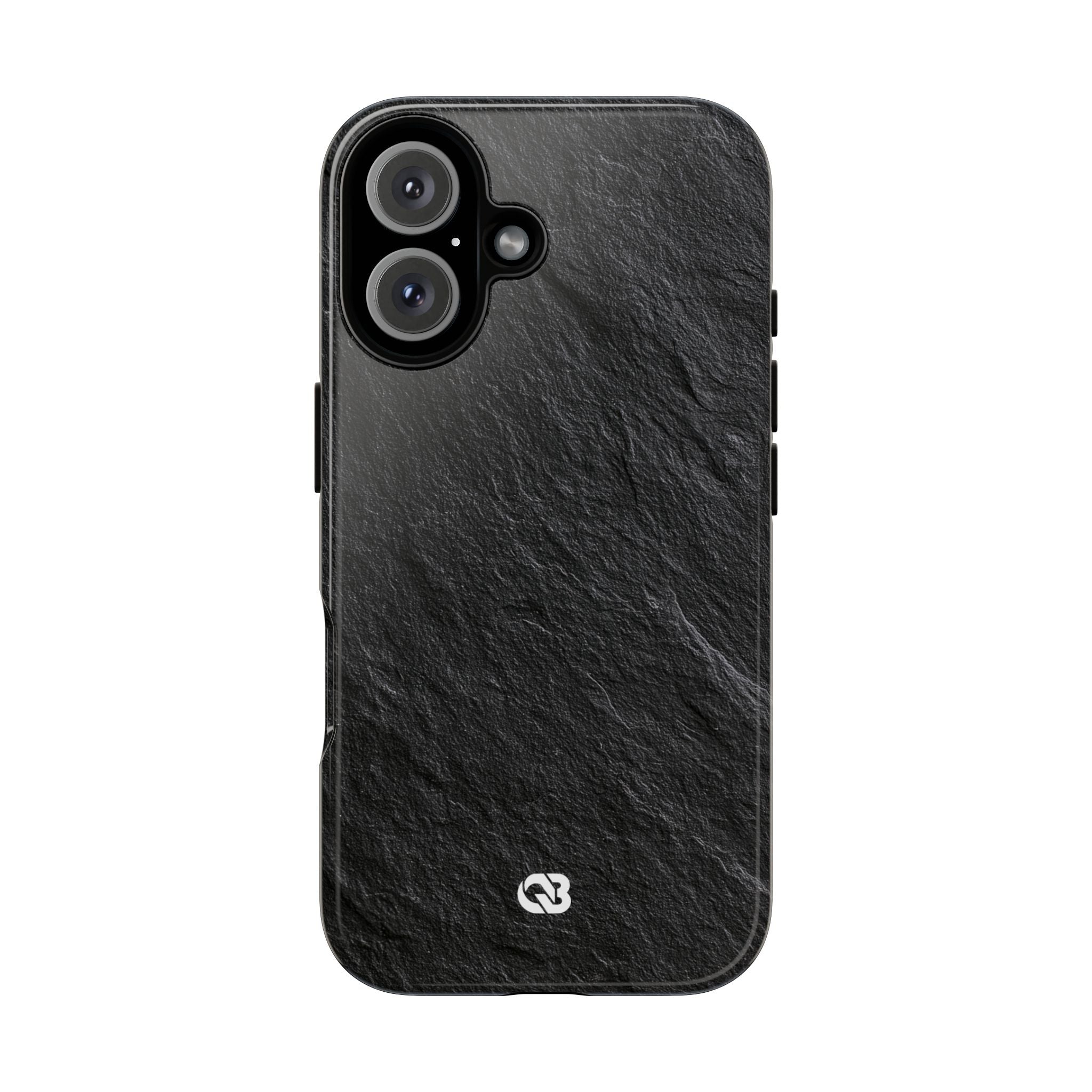 Black Tough Phone Case for iPhone - Raw Obsidian Slate