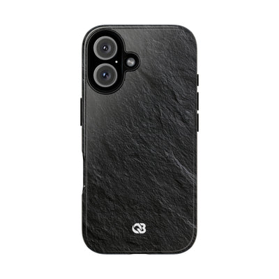 Black Tough Phone Case for iPhone - Raw Obsidian Slate