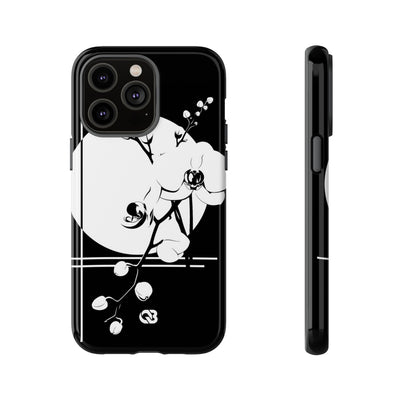 Black Tough Phone Case for iPhone - Lunar Orchid Grid