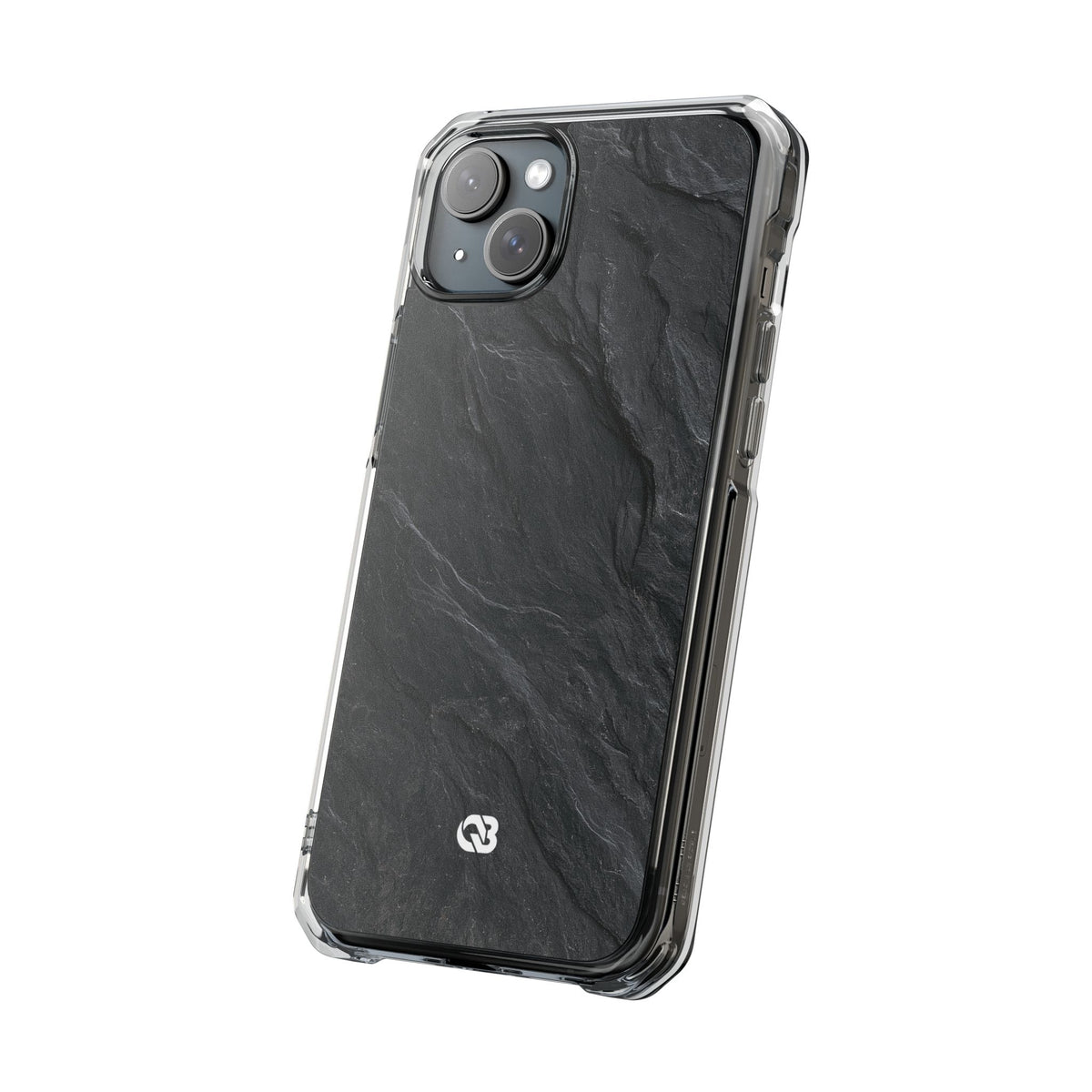 Dark Slate Strata · Clear Impact Magnetic Phone Case for iPhone ·  Black