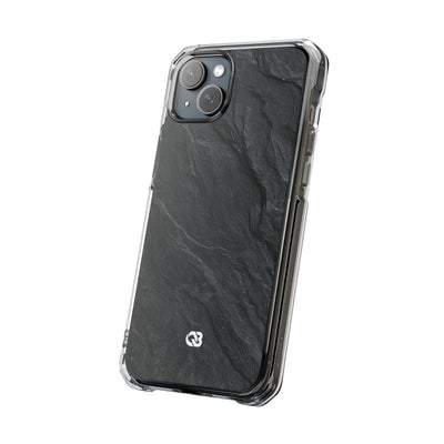 Dark Slate Strata · Clear Impact Magnetic Phone Case for iPhone ·  Black