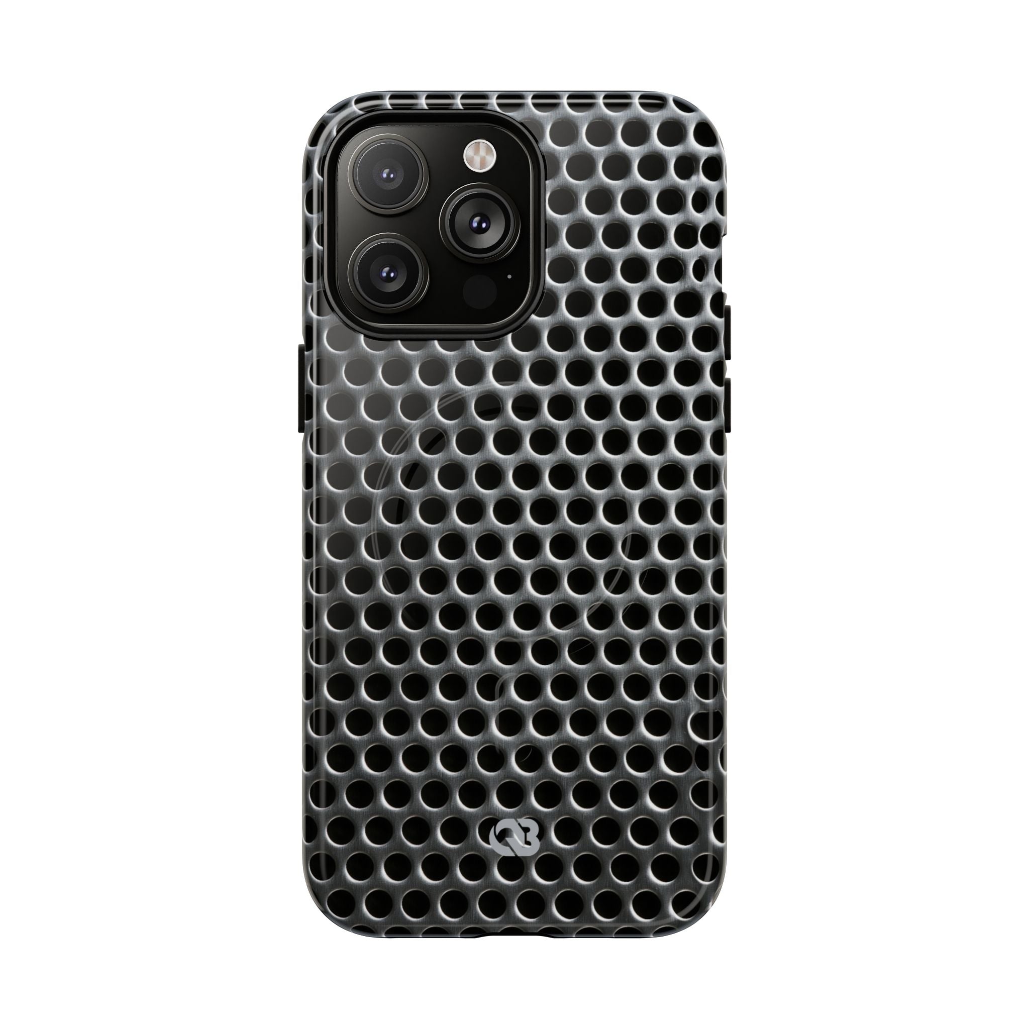 Silver Tough 2.0 Magsafe Phone Case for iPhone - Brutalist Steel Mesh