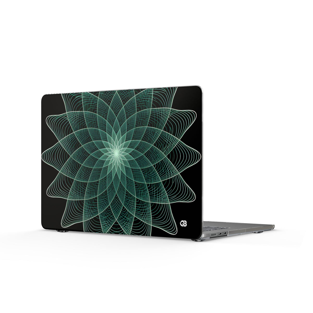 Verdant Harmonic Bloom · Clear Hard Case for MacBook · Black