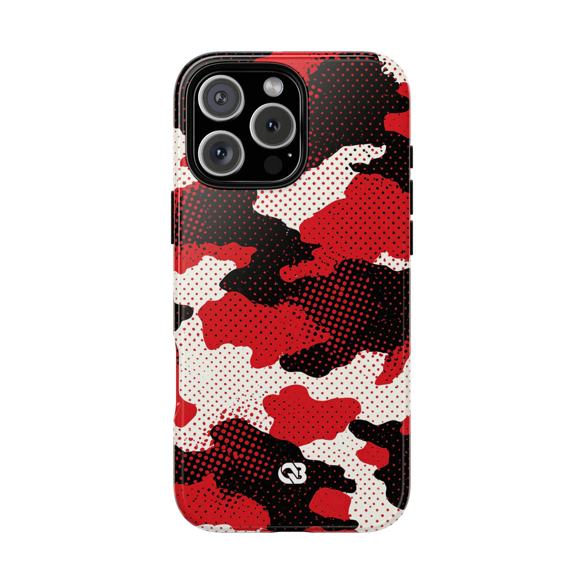 Crimson Halftone Camo · Tough Phone Case for iPhone · Red
