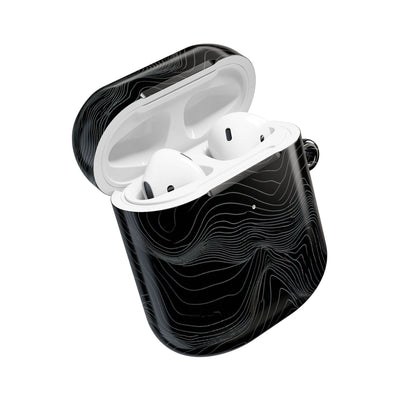 Obsidian Contour Elevation · Hard Case for AirPods & AirPods Pro · Black