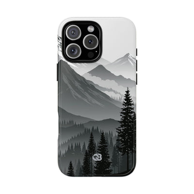 Grey Tough Phone Case for iPhone - Granite Ridge Mist