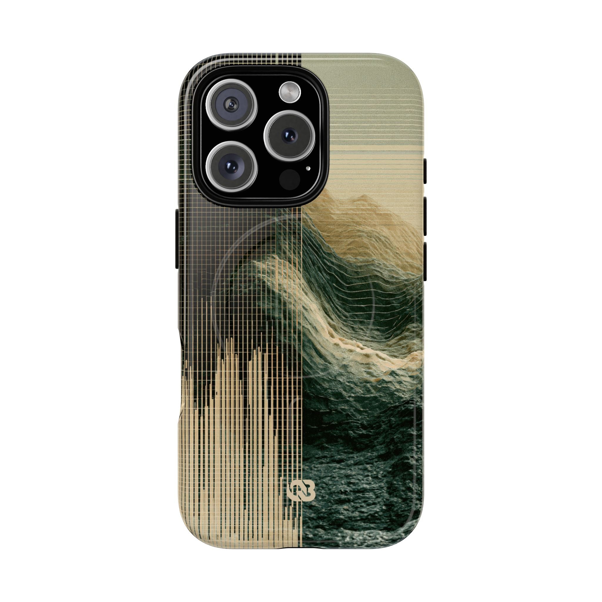 Beige Tough 2.0 Magsafe Phone Case for iPhone - Veridian Data Ridge