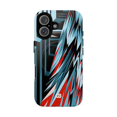 Blue Tough 2.0 Magsafe Phone Case for iPhone - Glitch Peak Cyan