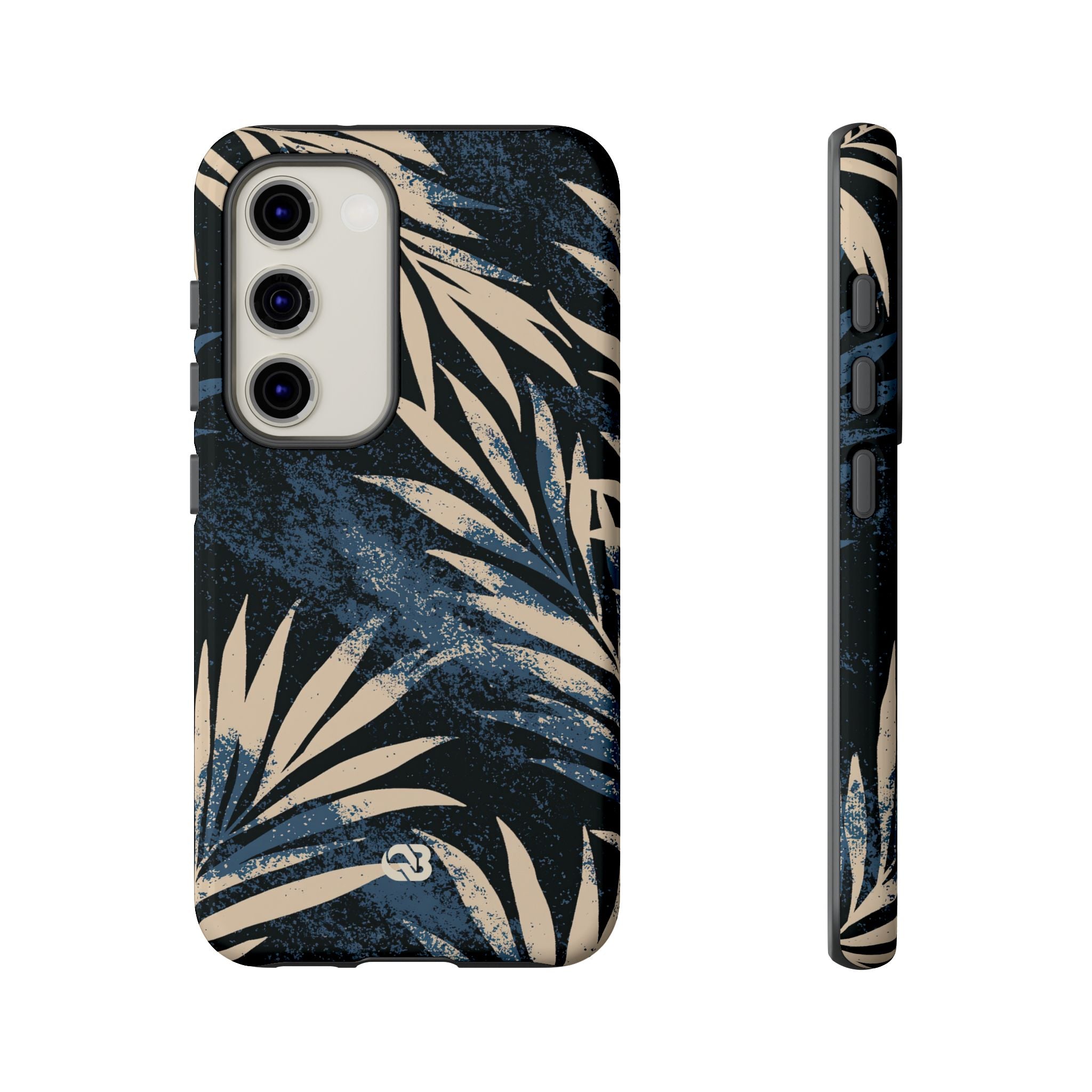 Blue Tough Phone Case for Samsung - Midnight Indigo Palm