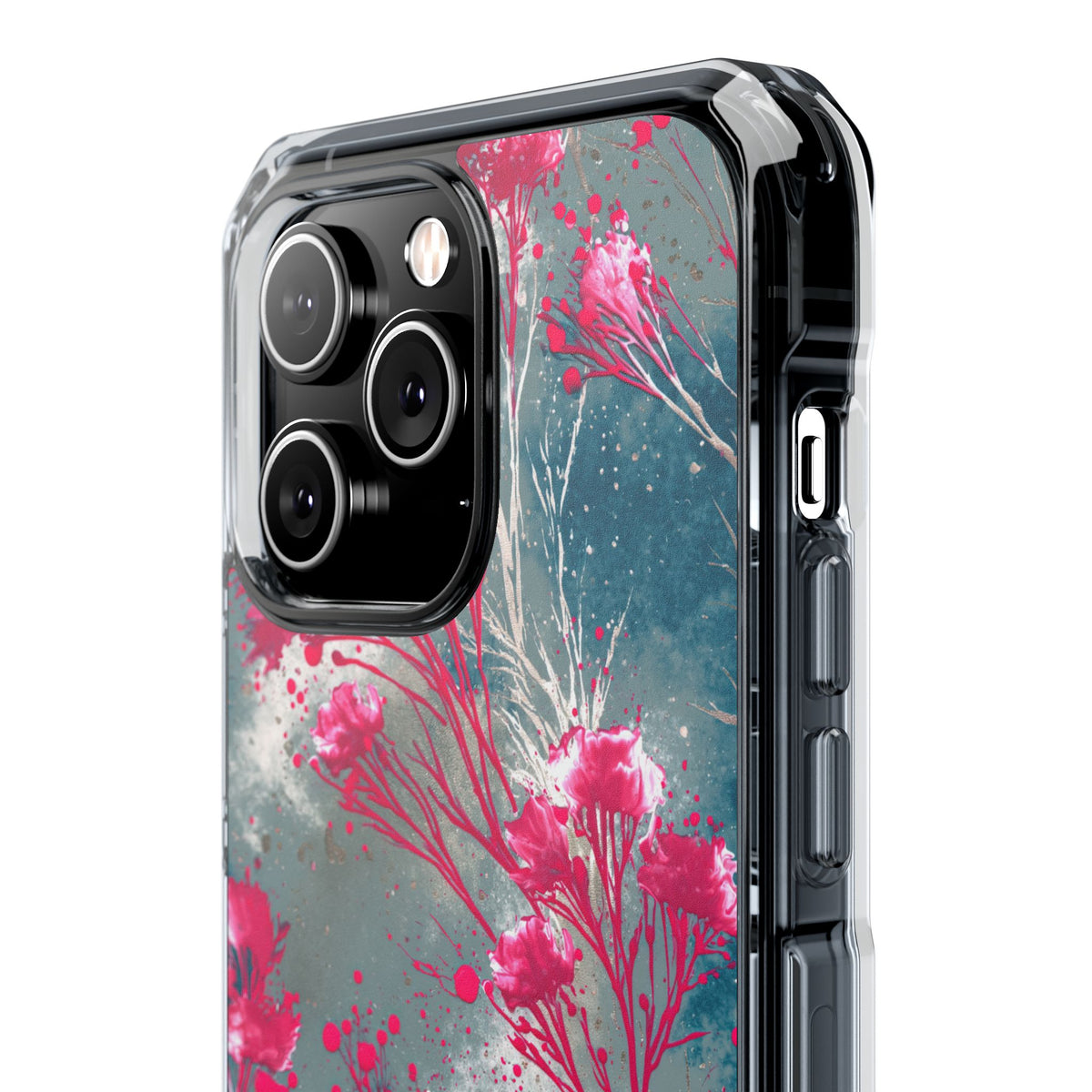 Cyber Blossom · Clear Impact Magnetic Phone Case for iPhone · Teal