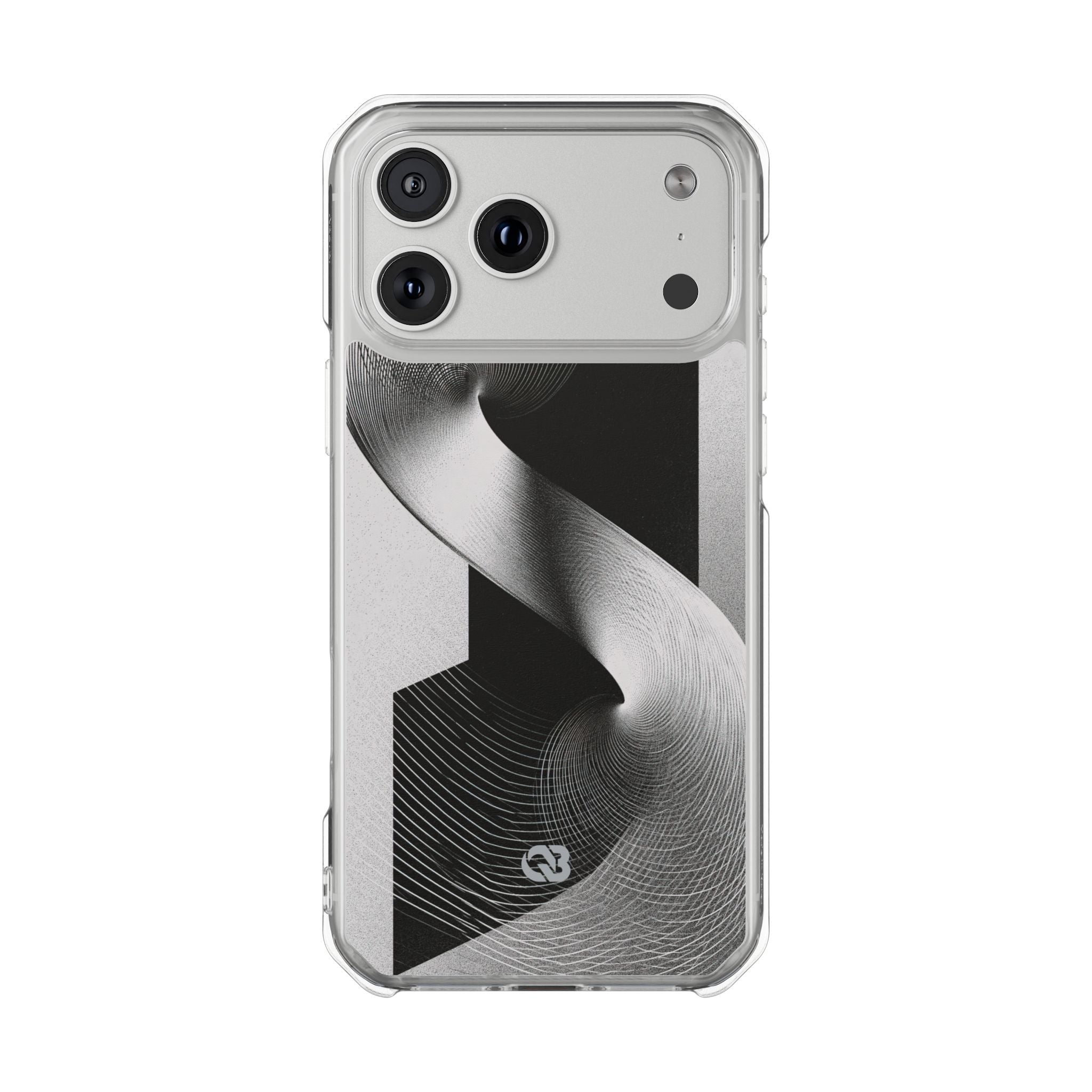 Grey Impact MagSafe Phone Case for iPhone - Obsidian Moiré Wave