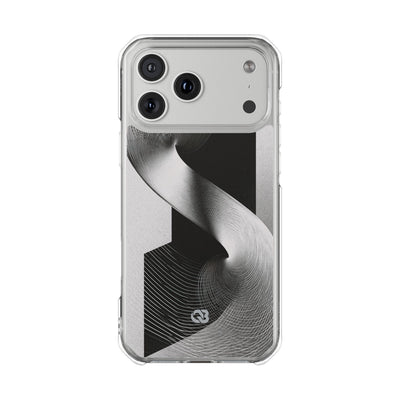 Grey Impact MagSafe Phone Case for iPhone - Obsidian Moiré Wave