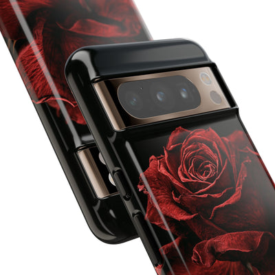 Crimson Noir Rose · Tough Phone Case for Pixel ·  Black