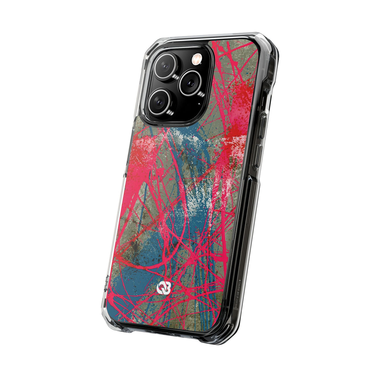 Neon Static Drip · Clear Impact Magnetic Phone Case for iPhone · Pink