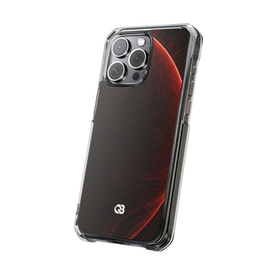 Crimson Solar Orbit · Clear Impact Magnetic Phone Case for iPhone ·  Red