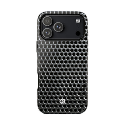 Brushed Perforated Steel · Tough Phone Case for iPhone · Silver