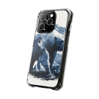 Fjord Summit Bear · Clear Impact Magnetic Phone Case for iPhone · Blue