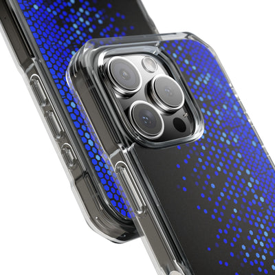 Cobalt Hex Dispersion · Clear Impact Magnetic Phone Case for iPhone · Blue