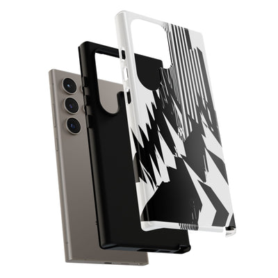 White Tough Phone Case for Samsung - Shattered Vector Spire