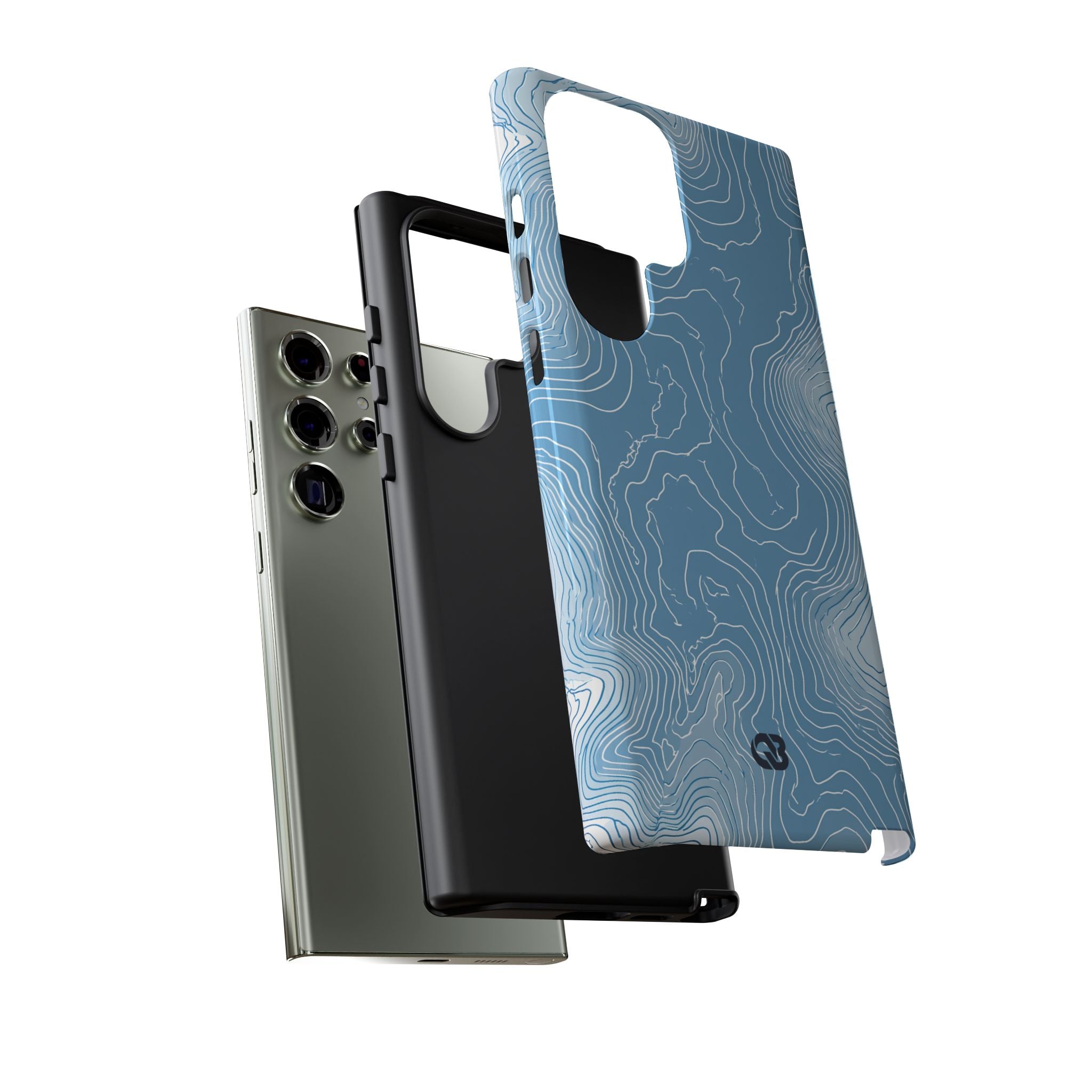 Blue Tough Phone Case for Samsung - Glacial Ridge Topo