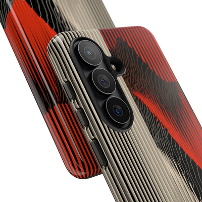 Red Tough Phone Case for Samsung - Crimson Pulse Topo