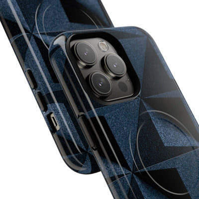 Blue Tough 2.0 Magsafe Phone Case for iPhone - Indigo Basalt Facets
