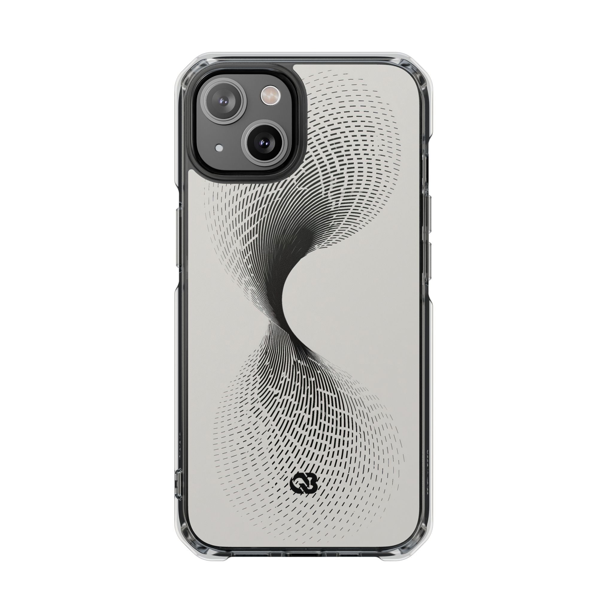 White Impact MagSafe Phone Case for iPhone - Linear Torsion Grid