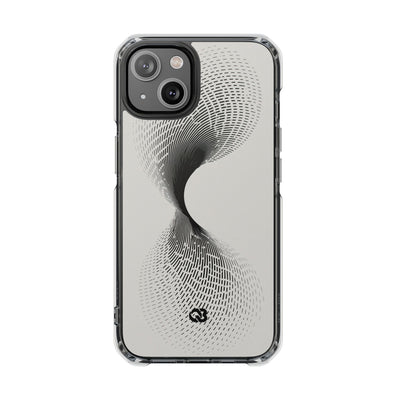White Impact MagSafe Phone Case for iPhone - Linear Torsion Grid