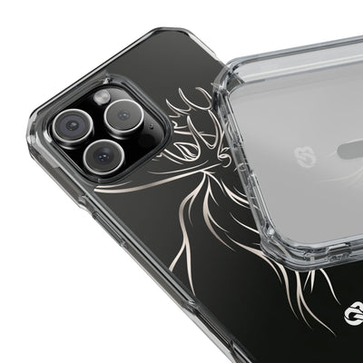 Nordic Moose Contour · Clear Impact Magnetic Phone Case for iPhone · Black