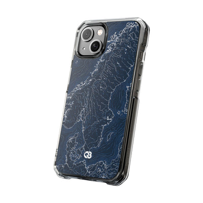 Nordic Contour Chart · Clear Impact Magnetic Phone Case for iPhone · Blue