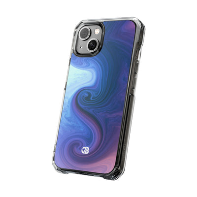 Azure Fluid Swirl · Clear Impact Magnetic Phone Case for iPhone · Blue