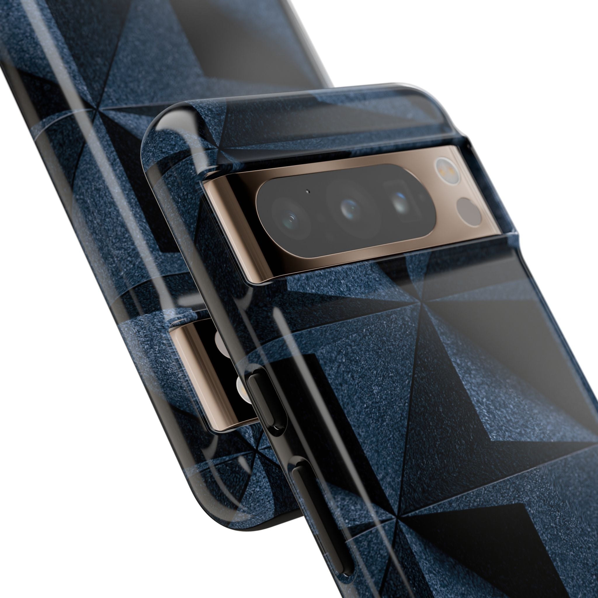 Blue Tough Phone Case for Google Pixel - Indigo Basalt Facets
